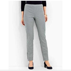 Talbots Chatham Slim Crop Ankle Pants Sz 14 Houndstooth Office Career Corporate
